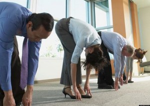 Work stress Try Yoga in the office today